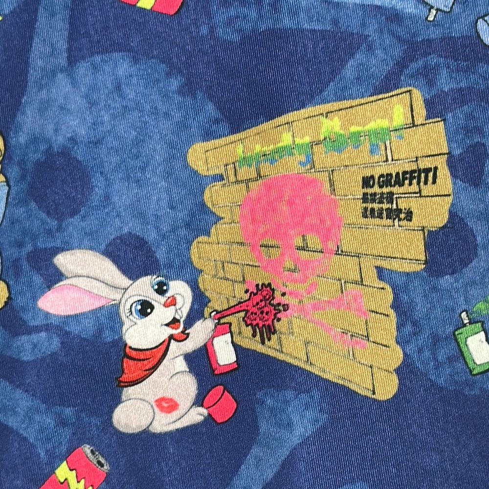LINDY BOP Graffiti Animals Skulls Faux Wrap Surplice Dress US 8 - Picture 10 of 11